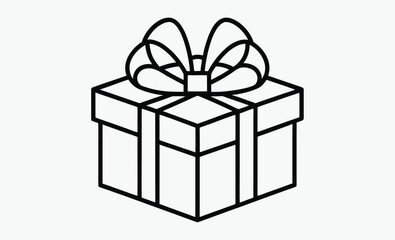 Obraz premium Gift box silhouette, gift, box, present, surprise, Christmas gift icon outline silhouette 