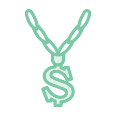 Dollar Chain duotone line icon , vector, pixel perfect, illustrator file 
