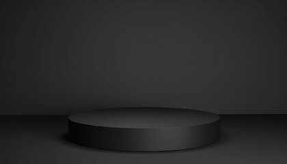 Generated image Black product podium display background stage on 3d luxury presentation showcase empt
