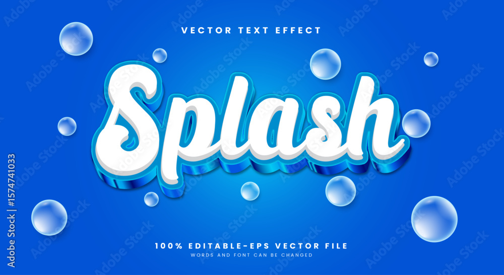 Aufkleber splash 3d editable text effect suitable for modern style design