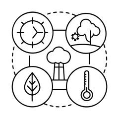 Naklejka premium Environmental Impact and Climate Change A Visual Representation