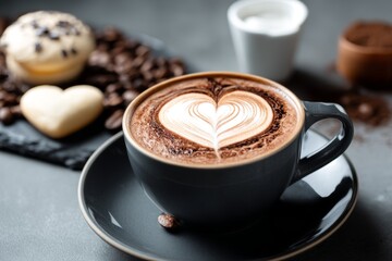 Cappuccino with latte art.