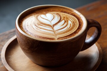Cappuccino with latte art.