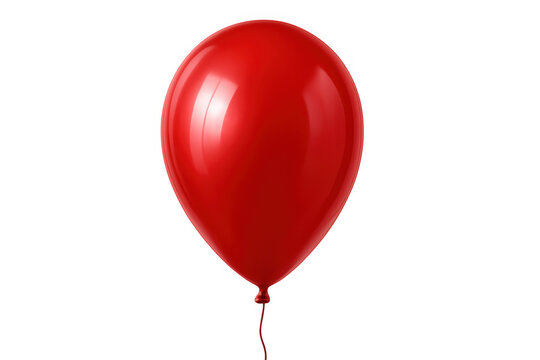 Shiny red balloon isolated on transparent background, perfect for party invitations, greeting cards, or any festive design