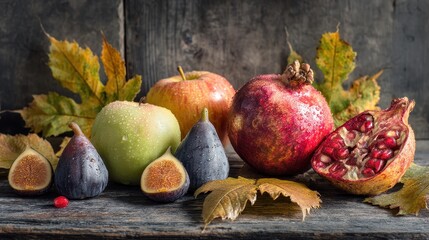 autumn still life with fruits