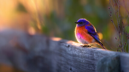 Obraz premium hued bird sitting on the branch