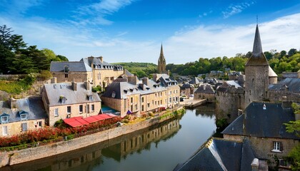 Naklejka premium historic town of dinan bretagne france