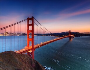 Fototapeta premium golden gate bridge at twilight san francisco california usa
