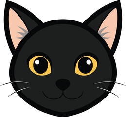 cat head silhouette vector illustration on white background