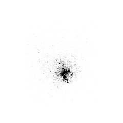 black paint splatter on transparent background