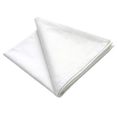 A neatly folded white cloth napkin for table setting isolated on a transparent background png