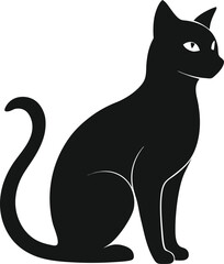 cat silhouette vector illustration on white background