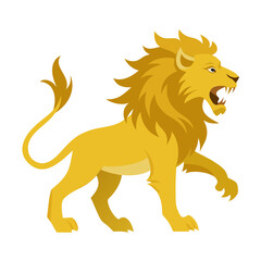 Regal Roaring Lion Silhouette