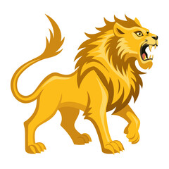 Fototapeta premium Regal Roaring Lion Silhouette