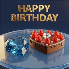 Gift your love with a delicious cake and diamonds
