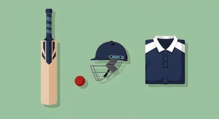 Cricket bat and ball