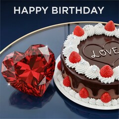 Gift your love with a delicious cake and diamonds
