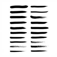 Collection of diverse paint brush strokes for creative design elements and artistic backgrounds