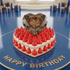 Gift your love with a delicious cake and diamonds

