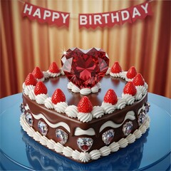 Gift your love with a delicious cake and diamonds
