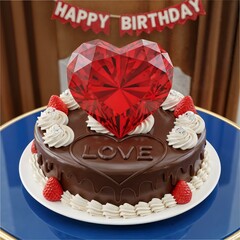 Gift your love with a delicious cake and diamonds
