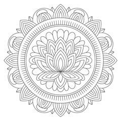 Intricate floral mandala design with symmetrical petal patterns vector