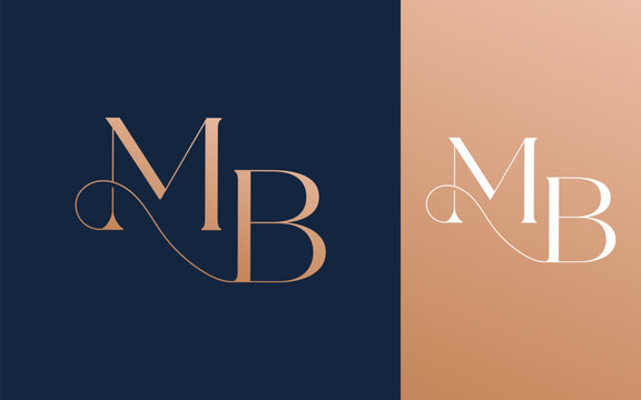 Initial letter MB BM logo design vector illustration for couple, wedding, and business