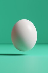 A solitary white sphere floating against a soothing teal background