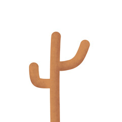 Fototapeta premium Stylized Desert Cactus Illustration: Minimalist Brown Tones