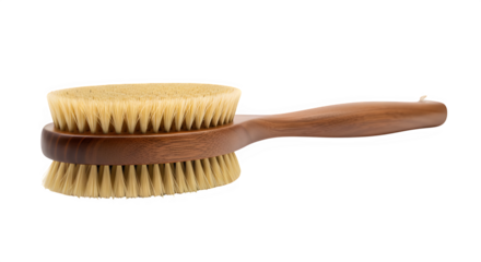 Wooden brush with soft bristles for grooming pets or cleaning  isolate