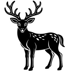 Obraz premium deer silhouette vector