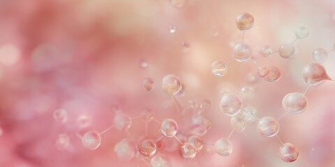 A bunch of colorful bubbles floating gracefully against a soft pastel background in a macro view highlighting health and wellness