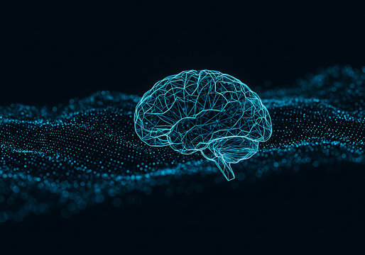 Digital Brain An Abstract Visualization of Human Cognition, Data, and Connectivity [Image_fx]