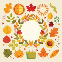 Obraz premium Autumn leaves and acorns seamless background design