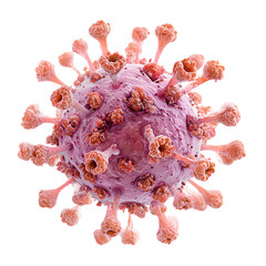 Detailed 3D Illustration of a Coronavirus Particle with Surface Spikes and Structural Features