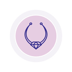 Diamond necklace color circle icon , vector, pixel perfect, illustrator file 
