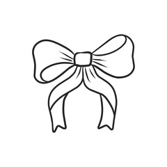 Hand-Drawn Doodle Decorative Bows for Gifts and Ornaments