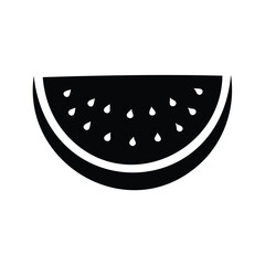Minimalist Vector Illustration of a Watermelon Slice on a White Background