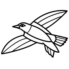 Stealth Bird Vector Silhouette