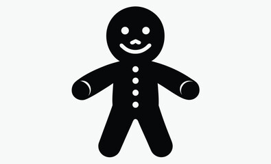 Gingerbread man silhouette, Gingerbread Man Cookie Silhouette, Black Vector for Holiday 