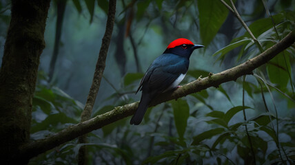  Swallow-tailed Manakin Roosting at Twilight Ai