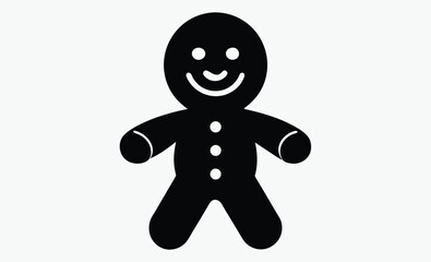 Gingerbread man silhouette, Gingerbread Man Cookie Silhouette, Black Vector for Holiday 