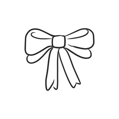 Hand-Drawn Doodle Decorative Bows for Gifts and Ornaments