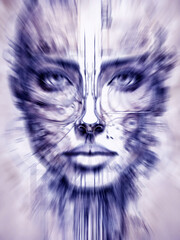abstract effect of a woman face
