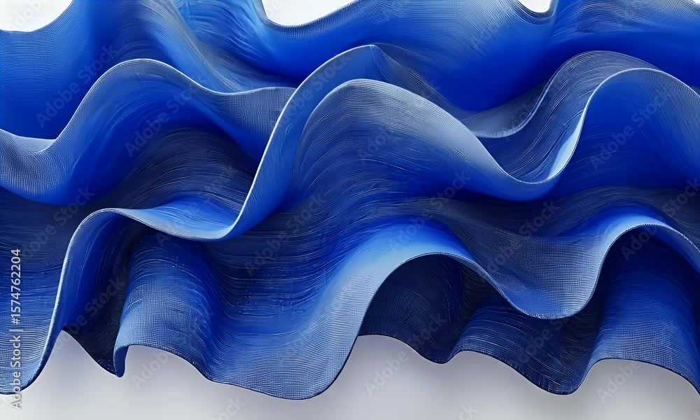 Poster 3d abstract blue wave-shaped background, an elegant design with soft curves and flowing lines, set a