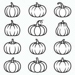 whimsical gourd pumpkin clipart bundle for festive greetings cards and fall decor projects