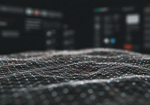 Abstract Technology Network Visualization - Interconnected Digital Landscape for Data Analysis