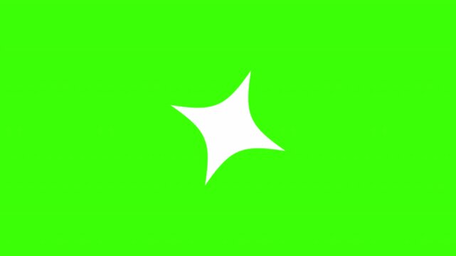 Stars shine effect on green screen background animation. Twinkle festive or holiday decoration. One cling effect, stars twinkling.