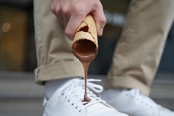 Funny Ice Cream Cone Fail: The Bottom Broke!