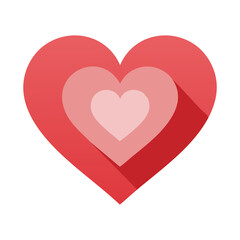 red heart on white background